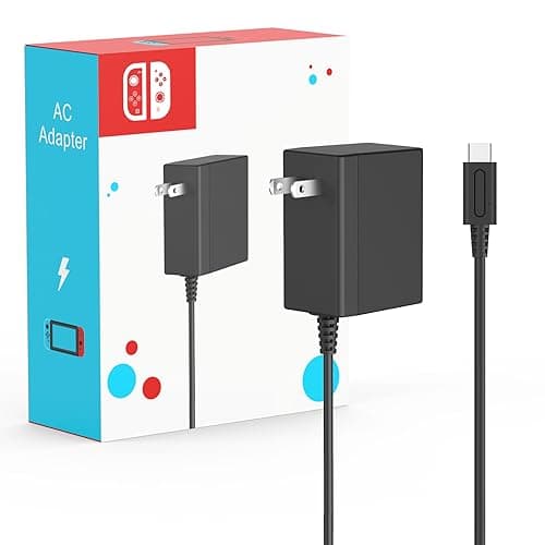 SATURNDOCK 45W Charger Compatible with Nintendo Switch, Fast Charging Power Supply Compatible with Switch OLED/Lite/Steam Deck Dock, Support TV Mode, 15V 2.6A (5ft)