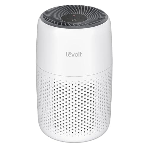 Levoit Air Purifiers for Bedroom Home, AHAM VERIFIED, 3-in-1 Filter Cleaner with Fragrance Sponge for Quiet Sleep, Remove Odor Allergies Smoke Dust Pet Dander, Office Desktop, Core Mini-P, White
