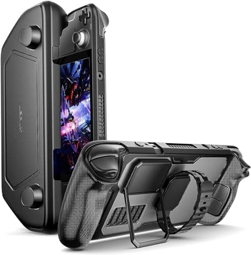 JSAUX Mod Case for Steam Deck - Modular PC0104 with Detachable Front Shell, Protective Case, Face Cover, Metal Bracket and Strap - Compatible with OLED - Basic Set