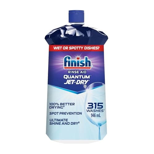 Finish Quantum Jet Dry Dishwasher Rinse Aid for Ultimate Shine & Dry, 100% Better Drying vs Detergent, 946 ml