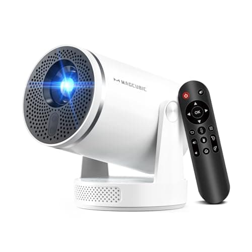 Mini Projector with WiFi 6 and Bluetooth 5.4, Smart Portable Projector 4K Support, Android 14 & 400 ANSI, Auto Focus & Keystone, 1080P Small Proyector Magcubic HY320Pro for Bedroom, Movie, Outdoor