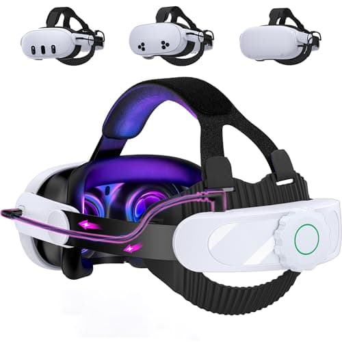 Battery Head Strap Compatible with Oculus Meta Quest 3S/3/2,10000mAh Battery VR Headset Strap Enhanced Support and Comfort, Adjustable Elite Strap Replacement- MV1001