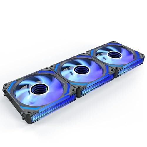 AsiaHorse COSMIQ 120mm PC Case Fan, Modular Splicing-Infinity Mirror FDB Forward Blade Fan with 5V 3-PIN Connector and Small Controller, Daisy Chain PWM PC RGB Fans for Cases, CPU Liquid Coolers
