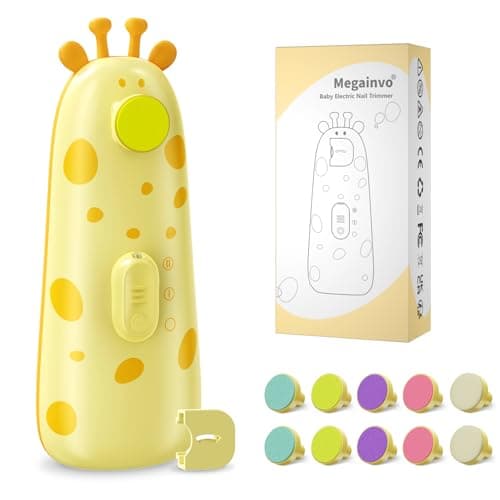 Baby Nail Trimmer Electric Baby Nail File Safe Baby Nail Clippers with Light 10 Grinding Heads Queit Baby Nail Polish Grooming Kit for Newborn Infant Toddler Toes Fingernails Care, Orange