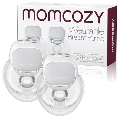 Momcozy S9 Pro Updated Hands Free Breast Pump, Wearable Breast Pump of Longer Battery Life & LED Display, Double Electric Pump with 2 Modes & 9 Levels - 24mm, 2 Pack Gray