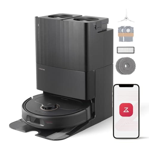roborock Qrevo Pro Robot Vacuum and Mop with FlexiArm Design Edge Mopping, Hot Water Washing and Auto Mop Drying, Intelligent Dirt Detection, 7,000 Pa Suction, Black (Renewed)