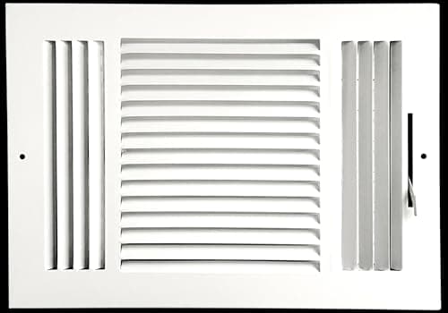 12"x 8" (Duct Opening Size) 3-Way Stamped Face Steel Ceiling/sidewall Air Supply Register - Vent Cover - Actual Outside Dimension 13.75" X 9.75"