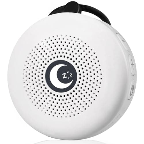 Sleepbox Sound Machine Portable Noise Machine with 30 Soothing Sounds 4 Timer Memory Function Rechargeable Battery 32 Volume Levels for Sleeping Traveling Relaxing for Baby Kids Adults (White)