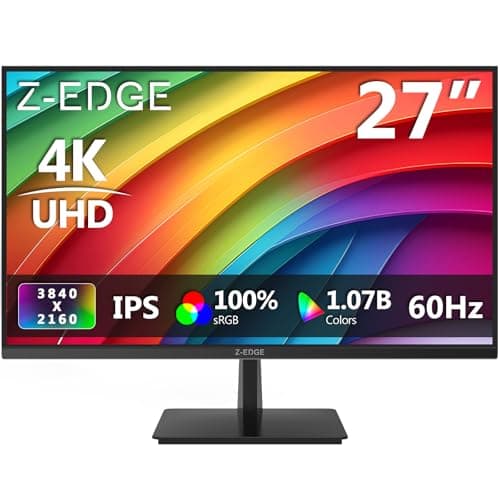 Z-Edge 27'' IPS 4K UHD Monitor (3840x2160), Ultra-Slim Bezel, FreeSync, 16:9 Desktop Monitor, 60 Hz, 5 ms, Adjustable Tilt, Ultra-Realistic Colors, 2×HDMI2.0 & 2×DP1.4, VESA 100 * 100mm