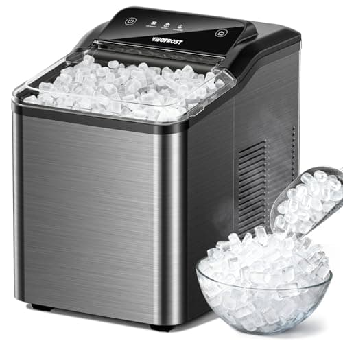 VIBOFROST Nugget Ice Maker Countertop – Premium Stainless Steel, Chewable Sonic Ice, 2000+ Ice Pellets Daily, Ready in 6-10 Minutes, Self-Cleaning & Innovative Anti-Scale System