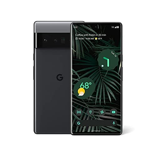 Google Pixel 6 Pro 5G (128GB, 12GB) 6.71" AMOLED 120Hz, 12.2MP 4K Camera (Fully Unlocked for Canada + Global) w/Fast Charge Cube - Stormy Black (Renewed)