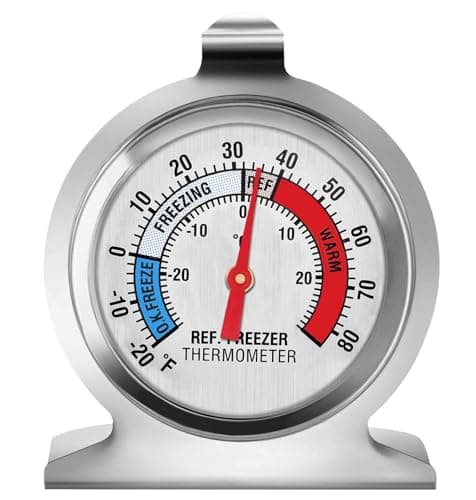 Refrigerator Thermometer, Large Dial Freezer Thermometer,Classic Series Temperature Thermometer for Refrigerator Freezer Fridge Cooler (1Pack)