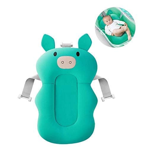 Baby Bathtub Seat Mat, 3-in-1 Portable Collapsible Newborn Baby Bath Pillow Pad For Sit-up Bathing,Infant To Toddler Foldable Tubs Insert Cushion, Anti Slip Buckle Shower Mesh Mat (blue)