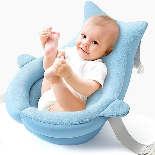 Jiawu Baby Bath Cushion, Non Slip Baby Bath Pad Baby Bathtub Cushion, Soft Floating Infant Sink Bath Support Mat for born, Baby Bath Pillow Baby Bath Support Cushion for Infant (Type One)