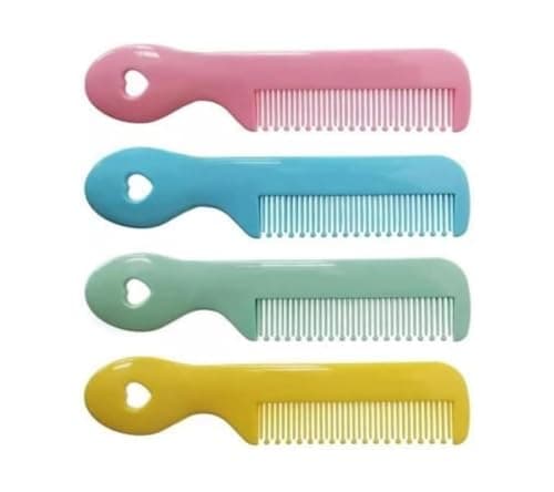 4Pcs Wezxrauo Baby Hair Brush Set with Soft Round Bristles, Gentle Newborn Comb for Sensitive Scalp, Girls & Boys Grooming Kit, Nursery & Healthcare Essentials