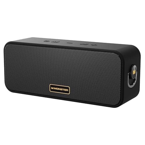 Monster S180 Bluetooth Speaker, 40W Wireless Speaker with 28H Playtime, Bluetooth 6.0, Stereo Sound, Wireless Stereo Pairing,Support AUX, TF, IPX6 Waterproof Speaker for Home, Outdoor,Party