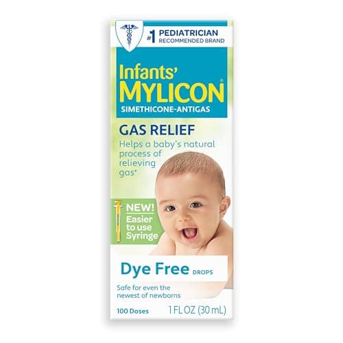 MYLICON Gas Relief Drops for Infants and Babies, Dye Free Formula, 1 Fluid Ounce, 100 Doses with Updated Syringe