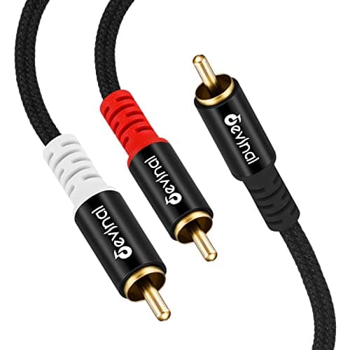 Devinal RCA Y Cable, 6.5Feet/2M Gold Plated RCA Male/Male Plugs Digital Stereo Subwoofer Cable for subs/amps/Hi-Fis/Home Theater/receivers