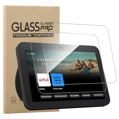 GEJEFA Screen Protector for Echo Show 8 3rd Gen (2023 release), 2 Pack 9H Hardness Anti-Scratch [High Definition][Bubble Free] Tempered Glass Screen Film for Echo Show 8 3rd Gen 2023 release