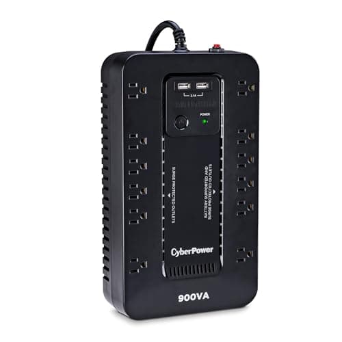 CyberPower ST900U Standby UPS Battery Backup and Surge Protector, 900VA/500W, 12 Outlets, 2 USB Charging Ports, Compact, UL Certified