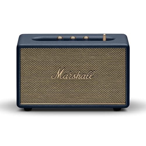 Marshall Acton III Bluetooth Home Speaker - Plug-in Bluetooth Speaker | Loud Stereo Sound with Bass and Treble Controls | 3.5 mm Aux Input - Midnight Blue