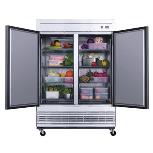 NEW AIR NSF-115-H Commercial 54" Stainless Steel Double Door Freezer - Ideal for Commercial Kitchens, Restaurants and Food Processing Spaces