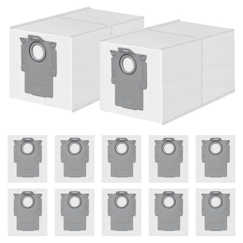 12 Pack Dust Bag for Roborock Qrevo QV 35A/Qrevo S5V/Saros 10/10R/Qrevo Curv 2 Flow/S5X/Qrevo Edge S5A/S/Pro/Master/Plus/S8 MaxV Vacuum Cleaner, 3 L Large Capacity Disposable Bags Replacement