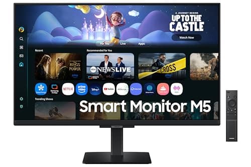 SAMSUNG 27 inch M5 FHD VA Smart Monitor 60Hz 5ms HDMI with Smart TV Apps, Screen Mirroring, Samsung Knox Security & Endless Free Content- (LS27FM500ENXZA) [Canada Version]