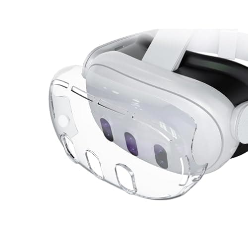 KZIOACSH Cover for Headset Meta Quest 3, All-in-One Highly Transparent Scratch-Resistant VR Headset Protective Case Ultra-Clear Anti-Collision Hard PC Cover Shell for Meta Quest 3