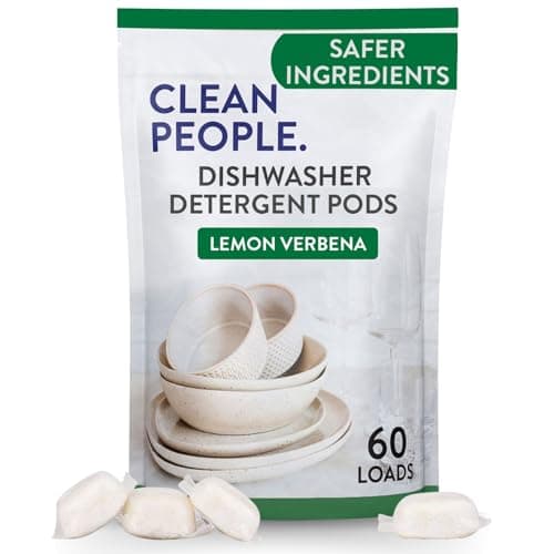 Clean People All Natural Dishwasher Pods - Cuts Grease & Rinses Sparkling Clean - Residue-Free - Phosphate Free Dishwashing Pods - Lemon, 60 Pack