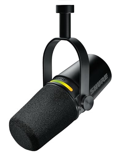 Shure MV7+ Dynamic Microphone – USB-C & XLR Podcast Mic for Streaming, Recording & Broadcasting, OBS Certified, Auto Level Mode, Digital Pop Filter, LED Panel, Black