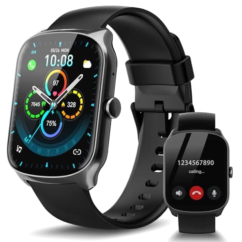 STECEi Smart Watch for Men Women Bluetooth Call, 1.95" HD Screen Smartwatch with Heart Rate/Sleep Monitor, 110+ Sport Modes Activity Trackers IP68 Waterproof, Fitness Watch for Android iOS, Jet Black