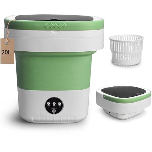 Portable Mini Washing Machine,20L Foldable Washer with Spin Basket, 3 Modes Deep Cleaning for Baby Clothes, Underwear, Socks, for Apartment, Dorm, Hotel, Travel and Camping