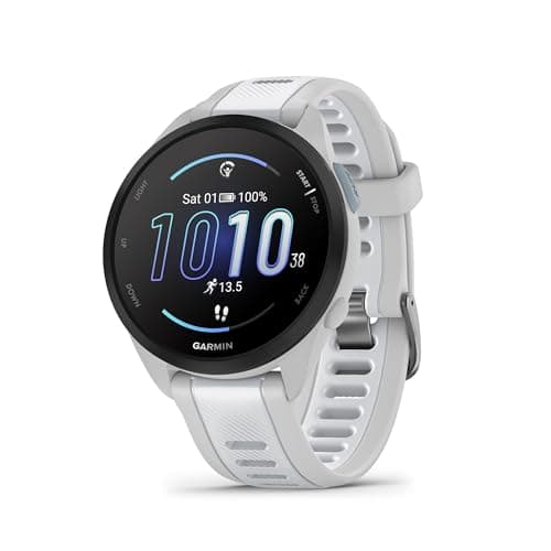 Garmin Forerunner® 165, Running Smartwatch, Colorful AMOLED Display, Training Metrics and Recovery Insights, Whitestone