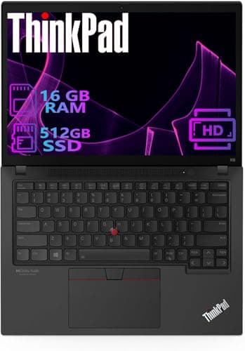 Lenovo ThinkPad X13 G1 Laptop, 13.3" HD Notebook, Intel i5-10310U, 16GB RAM, 512GB SSD, Windows 11 Pro (Renewed)