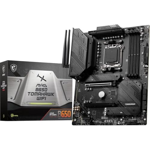 MSI MAG B650 Tomahawk WiFi Gaming Motherboard (AMD AM5, ATX, DDR5, PCIe 4.0, M.2, SATA 6Gb/s, USB 3.2 Gen 2, HDMI/DP, Wi-Fi 6E, AMD Ryzen 7000 Series Desktop Processors)