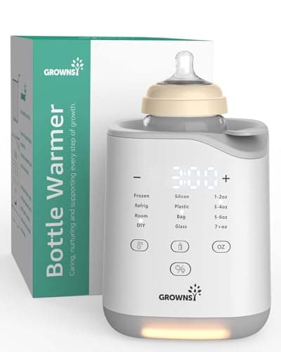 GROWNSY Bottle Warmer, Fast Baby Bottle Warmer for Breastmilk & Formula, Smart Temperature Control, with Timer, Thaw, Food Heater, Night Light, Chauffe Biberon for All Bottles