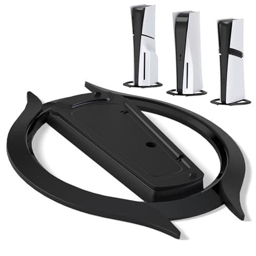 PlayVital Vertical Stand for ps5/Slim/Pro/Standard Console Disc & Digital, Space-Saving Holder Base Accessories for ps5/Pro/Slim with Anti-Slip Pads, Enhanced Stability - Black