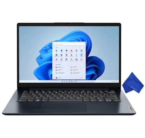Lenovo IdeaPad 1 14.0" HD Laptop - Intel Celeron N4500, 4GB RAM, 128GB SSD, Windows 11 S Mode (with Microfiber Cloth) - Abyss Blue (Renewed)