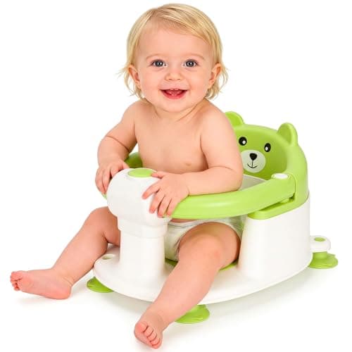 Baby Bath Seat for 6 Months & Up, Baby Seats for Sitting Up, Non-Slip with 4 Suction Cups, Baby Bath Essentials, Great Baby Shower Gifts (Green)