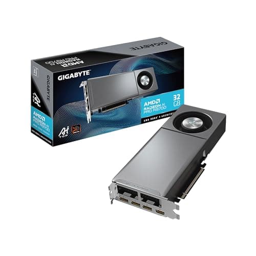 GIGABYTE Radeon™ AI PRO R9700 AI TOP 32G Graphics Card, GIGABYTE Turbo Fan Cooling System, 32GB GDDR6, GV-R9700AI TOP-32GD Video Card