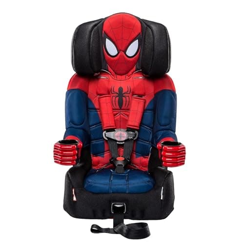 Marvel Spider Man 2-in-1 Car Seat by KidsEmbrace | Transport Canada CMVSS Approved | Forward-Facing Harness 22–65 lb & Booster 40–100 lb | LATCH Equipped | Side-Impact Tested