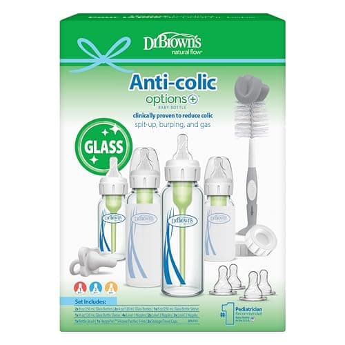 Dr. Brown’s Natural Flow Anti-Colic Options+ Narrow Glass Bottle Starter Set