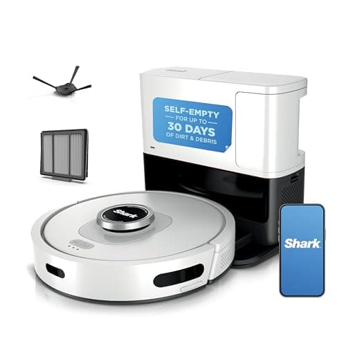 Shark AV2511AE AI Robot Vacuum with XL Self-Empty Base, Bagless, 60-Day Capacity, LIDAR Navigation, Home Mapping, Silver & Black
