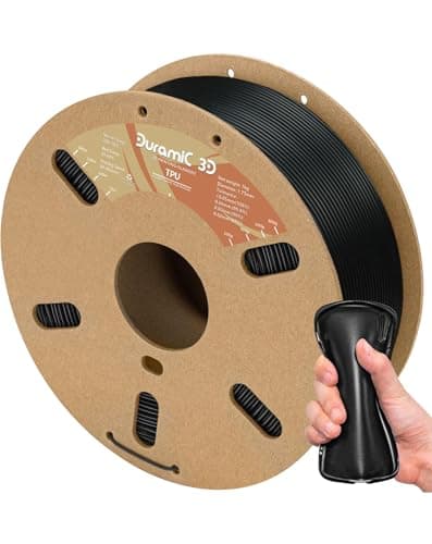 DURAMIC 3D TPU Filament 1.75mm Black, TPU Flexible Filament 95A, Soft TPU 3D Printing Filament, 1kg Spool, Dimensional Accuracy +/- 0.05mm, Black 1 Pack
