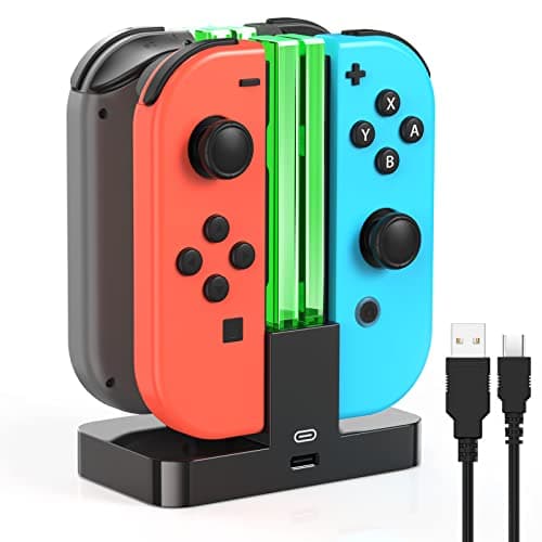 FYOUNG Controller Charger Dock Compatible with Nintendo Switch/Switch OLED for Joycons, Charging Stand Station Compatible with Switch/OLED Controller Accessories with a Type-C Charging Cord