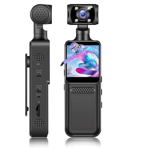 4K WiFi Action Camera with 180° Rotating Lens and LED Light, 40MP Ultra HD, 135° Wide Angle, APP Control Waterproof Handheld Camera for Outdoor Sports, 1000mAh Long Battery