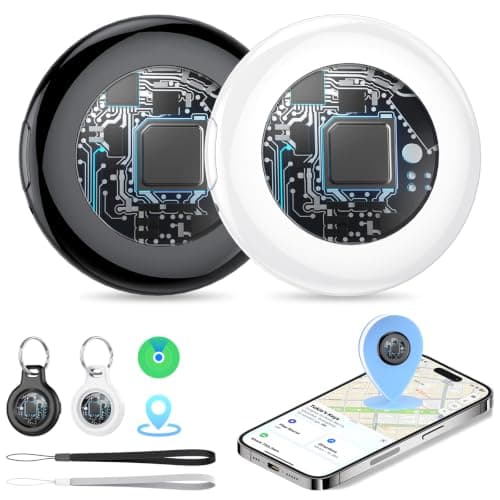 Tukio [MFi Certified] Air Tracker Tags-2 Pack (iOS Only), 2026 New Smart Tag Key Finder for Find My App, Replaceable Battery, 100dB Sound, Tracker Tag for Key, Car, Bag, Pet, Luggage, etc
