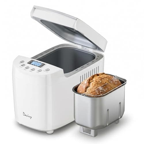 Davivy 3LB Large Capacity Bread Machine, 850W Powerful Automatic Bread Maker with 15 Programs, 3 Crust Colors & 1.5H 3LB Quick Bake, Nonstick Pan, 15H Delay Timer for Gluten Free Yogurt Dough