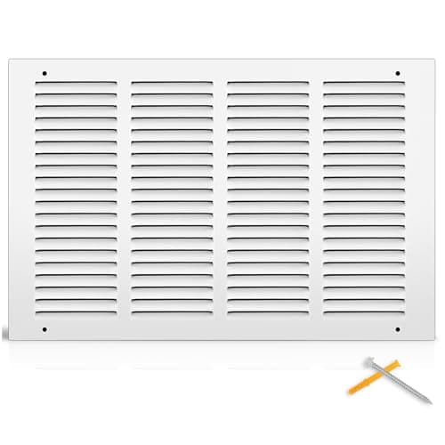 Fancat 16"W x 10"H Return Air Grille [Duct Opening Size], Steel HVAC Return Air Vent Cover for Wall & Ceiling, White Powder-Coated Rust-Resistant AC Cold Air Return, Outer Dimensions 17.75"W x 11.75"H